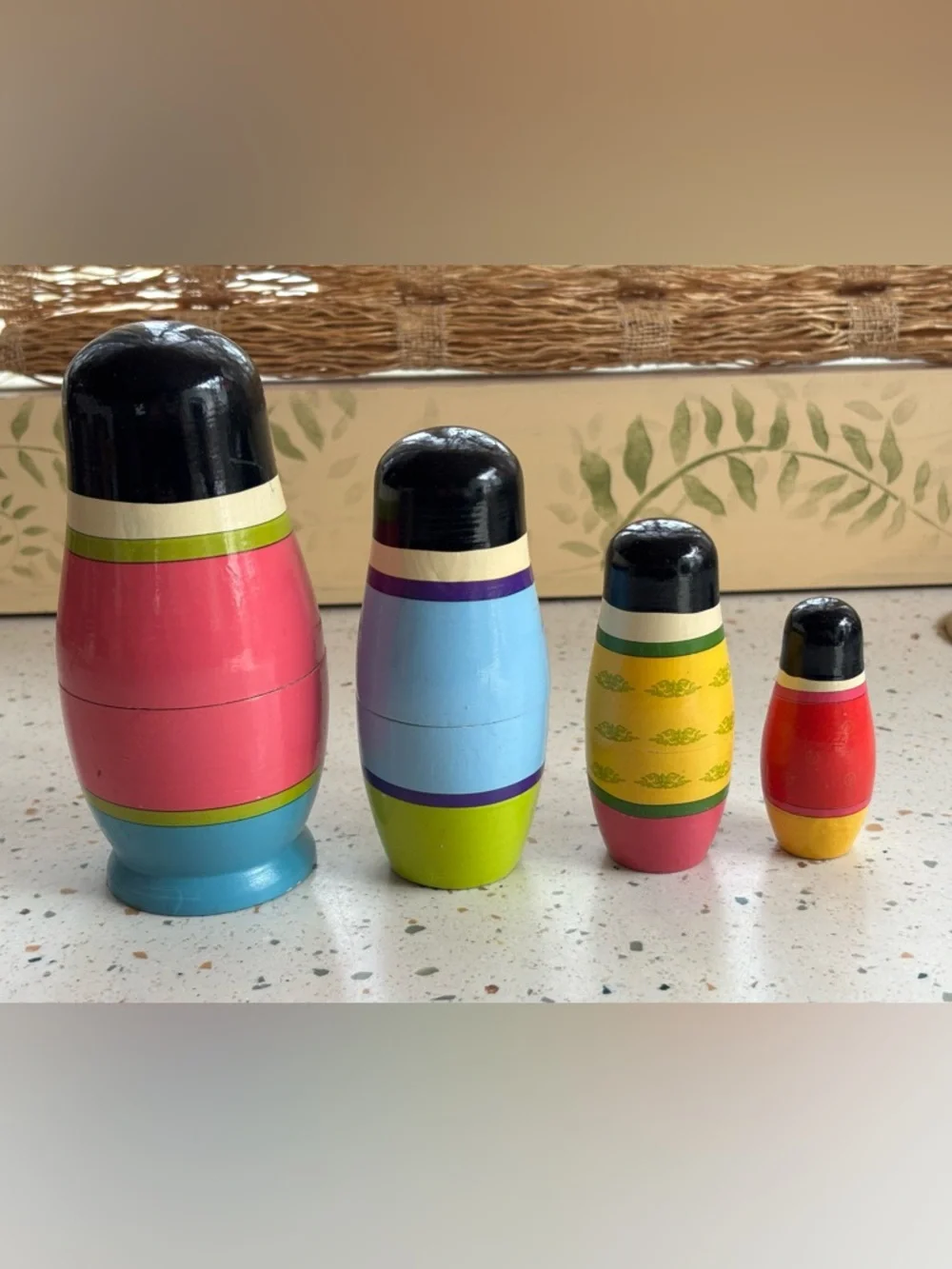 Pier 1 Hand-Painted‎ Wooden Chinese Nesting Dolls -